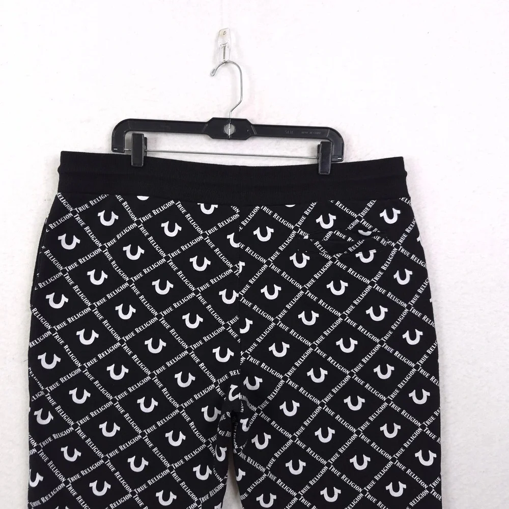 True Religion Allover Horseshoe Logo Sweatpants Joggers 2XL Casual Streetwear